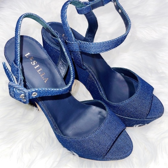 Le Silla DENIM WEDGE SCANDAL Size 40Euro/9US - Picture 3 of 12